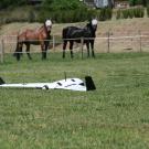 UAV X8 após uma descolagem no campo de treino