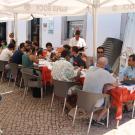 A slow lunch for the hungry team, in downtown Tavira.