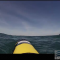 A view from the AUV with the deployment boat nearby, at Leixoes